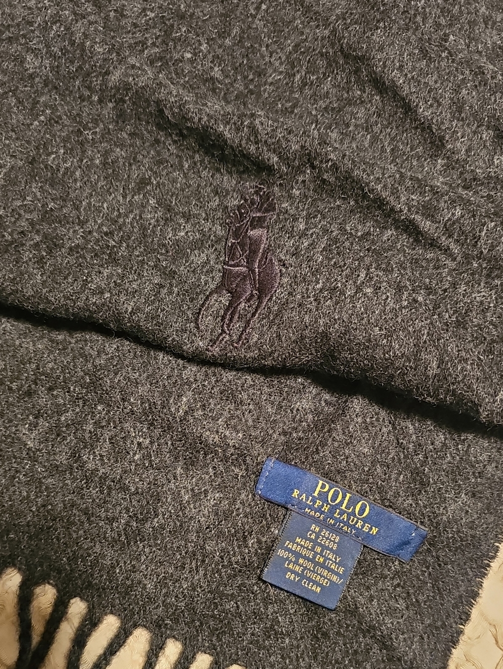 Ralph Lauren charcoal scarf 100 wool